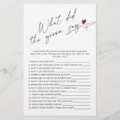 Modern Wat zei de bruidegom vrijgezellenfeest spel (Voorkant)