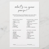 Modern Wat zit er in je tas Vrijgezellenfeest spel (Voorkant)