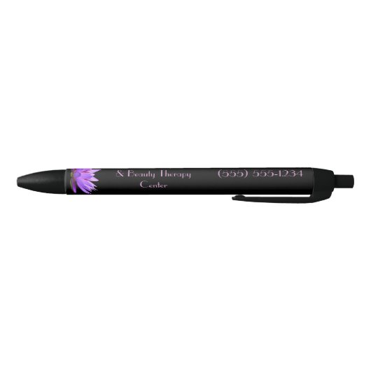 Modern Water Lily Lotus Flower Spa Salon Zwarte Inkt Pen (Bodem)