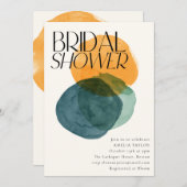 Modern Watercolor Abstract Circles Bridal Shower  Kaart (Voorkant / Achterkant)