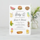 Modern Watercolor BabyQ Gender Neutral Baby Shower Kaart (Staand voorkant)