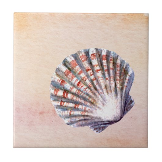 Modern watercolor background Seashell Painting Tegeltje (Voorkant)