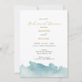 Modern Watercolor Beach wedding rehearsal dinner Aankondiging (Voorkant)