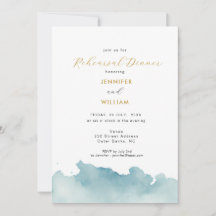 Modern Watercolor Beach wedding rehearsal dinner