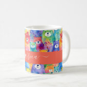 Modern watercolor bears pattern script name koffiemok (Voorkant rechts)