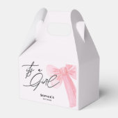 Modern Watercolor Blush Pink It's A Girl Bedankdoosjes (Voorkant Zijde)