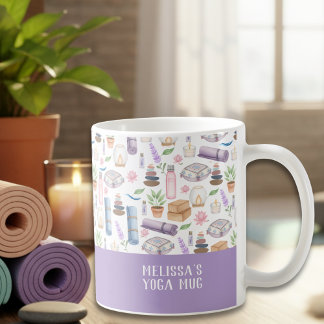 Modern Watercolor Boho Zen Yoga Aesthetic Pattern Koffiemok