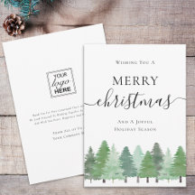 Modern Watercolor Bos Bedrijfslogo Kerstmis