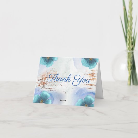 Modern Watercolor Botanical Card Bedankkaart (Achterkant)