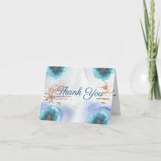 Modern Watercolor Botanical Card Bedankkaart (Voorkant)