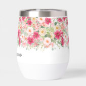 Modern Watercolor Bright Pink Floral Wedding (Achterkant)