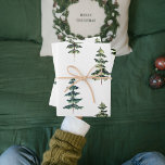 Modern Watercolor Christmas Green Pine Tree Wrappi Inpakpapier Vel<br><div class="desc">Modern Watercolor Christmas Green Pine Tree</div>