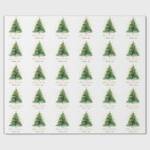 Modern Watercolor Christmas Pine Tree  Cadeaupapier (Vlak)
