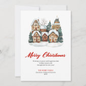 Modern Watercolor Christmas Scene Greeting Card Feestdagenkaart (Voorkant)