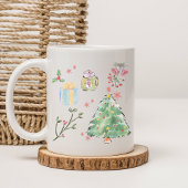 Modern Watercolor Christmas Tree Holiday Coffee Koffiemok