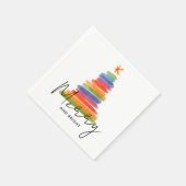 Modern Watercolor Christmas Tree Napkins Servet (Hoek)