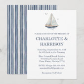Modern Watercolor Coastal Seascape Wedding Kaart (Voorkant / Achterkant)