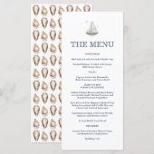 Modern Watercolor Coastal Seascape Wedding Menu (Voorkant / Achterkant)