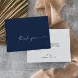 Modern Watercolor Coordinate | Blue Thank You Card Bedankkaart<br><div class="desc">This modern watercolor coordinate thank you card is perfect voor a stylish contemporary wedding. The single navy blue and white design features industrial lettering typography with modern boho style. Customizable in any color Keep the design minimum and elegant, as is, or personalize it by adding your own graphics and artwork....</div>