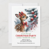Modern watercolor deer snowy forest Christmas  Kaart (Voorkant)