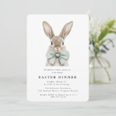 Modern Watercolor Easter Dinner Invitation Kaart (Staand voorkant)