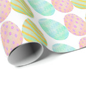Modern Watercolor Easter Egg Pattern Cadeaupapier (Rol Hoek)