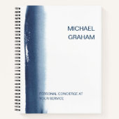 Modern Watercolor Eenvoudig Zakelijk Navyblauw Notitieboek (Voorkant)