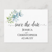 Modern Watercolor Eucalyptus Greenery Wedding Aankondigingskaart (Voorkant)