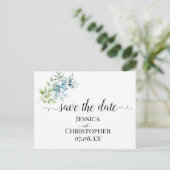 Modern Watercolor Eucalyptus Greenery Wedding Aankondigingskaart (Staand voorkant)