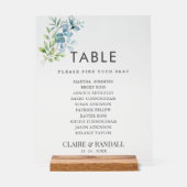 Modern Watercolor Eucalyptus Greenery Wedding Acryl Bord (Voorkant)