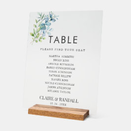 Modern Watercolor Eucalyptus Greenery Wedding Acryl Bord