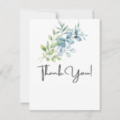Modern Watercolor Eucalyptus Greenery Wedding Bedankkaart (Voorkant)