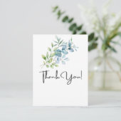 Modern Watercolor Eucalyptus Greenery Wedding Bedankkaart (Staand voorkant)