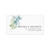 Modern Watercolor Eucalyptus Greenery Wedding Etiket (Voorkant)