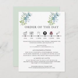 Modern Watercolor Eucalyptus Greenery Wedding Informatiekaartje