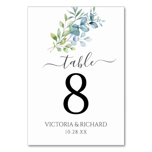 Modern Watercolor Eucalyptus Greenery Wedding Kaart (Voorkant)