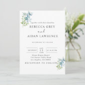 Modern Watercolor Eucalyptus Greenery Wedding Kaart (Staand voorkant)