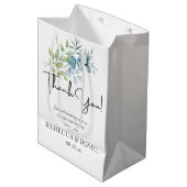 Modern Watercolor Eucalyptus Greenery Wedding Medium Cadeauzakje (Voorkant Gekanteld)