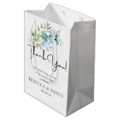 Modern Watercolor Eucalyptus Greenery Wedding Medium Cadeauzakje (Achterkant Gekanteld)