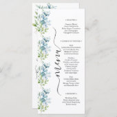 Modern Watercolor Eucalyptus Greenery Wedding Menu (Voorkant / Achterkant)