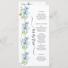 Modern Watercolor Eucalyptus Greenery Wedding Menu