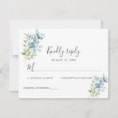 Modern Watercolor Eucalyptus Greenery Wedding RSVP Kaartje (Voorkant)