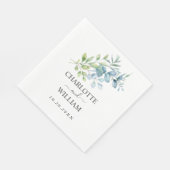 Modern Watercolor Eucalyptus Greenery Wedding Servet (Hoek)