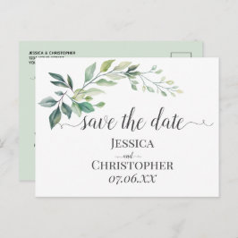 Modern Watercolor Eucalyptus Leaves Greenery Aankondigingskaart