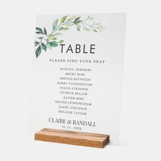 Modern Watercolor Eucalyptus Leaves Greenery Acryl Bord (Hoek)