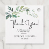 Modern Watercolor Eucalyptus Leaves Greenery Bedankjes Labels (Achterkant)