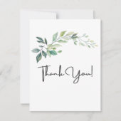 Modern Watercolor Eucalyptus Leaves Greenery Bedankkaart (Voorkant)