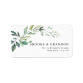 Modern Watercolor Eucalyptus Leaves Greenery Etiket (Voorkant)