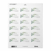 Modern Watercolor Eucalyptus Leaves Greenery Etiket (Full Sheet)