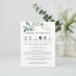 Modern Watercolor Eucalyptus Leaves Greenery Informatiekaartje